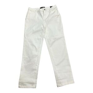 Larry Levine Flattering Fit White Denim Jeans Size 8